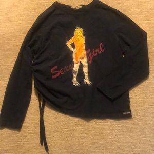 Sexy girl Lexi jeans side scrunch thick sweater 2x